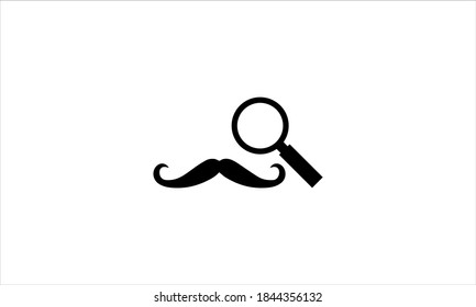 Moustache and loupe for a detective spy logo design