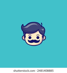 moustache man avatar profile picture vector illustration template design