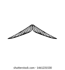 moustache, manhood, humorous mask, icon cartoon hand drawn vector illustration sketch