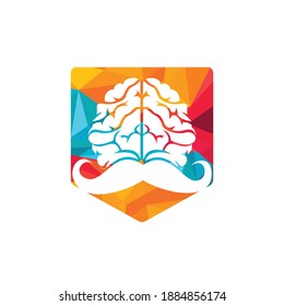 Mustache Geist Vektorlogo Design-Vorlage. Intelligentes Logo-Konzept.	