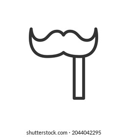 Moustache minimal line icon. Web stroke symbol design. Moustache sign isolated on a white background. Premium line icon.