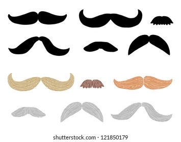 Moustache / mustache icons isolated set