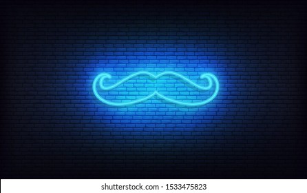 Moustache neon sign for Prostate cancer awareness month