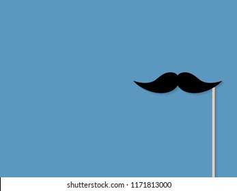 Moustache photo booth props. Mustache cut outs. Vector background with space for your text