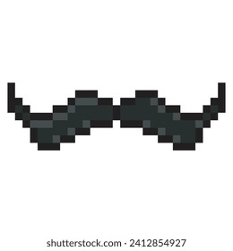 Moustache with pixel art design