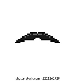 Moustache pixel art graphic clipart vector