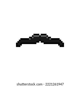 Moustache pixel art style graphic design