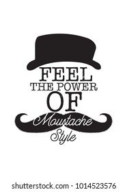 moustache poster vintage hipster hat retro