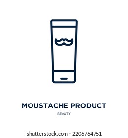 moustache product icon from beauty collection. Thin linear moustache product, moustache, style outline icon isolated on white background. Line vector moustache product sign, symbol for web and mobile