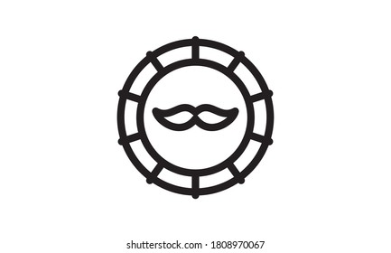 Moustache product icon on white background simple vector image