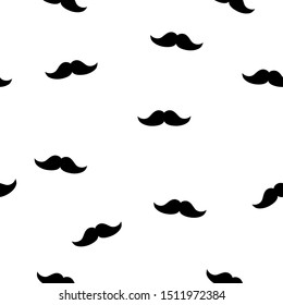 Moustache seamless pattern vector. Random icon isolated on white background