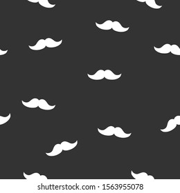Moustache seamless pattern vector. Random icon isolated on white background