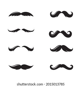 Moustache set icons for barber logo  barber shop and retro design