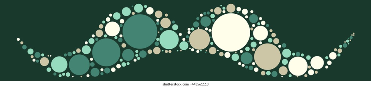 Moustache shape vector design by color point