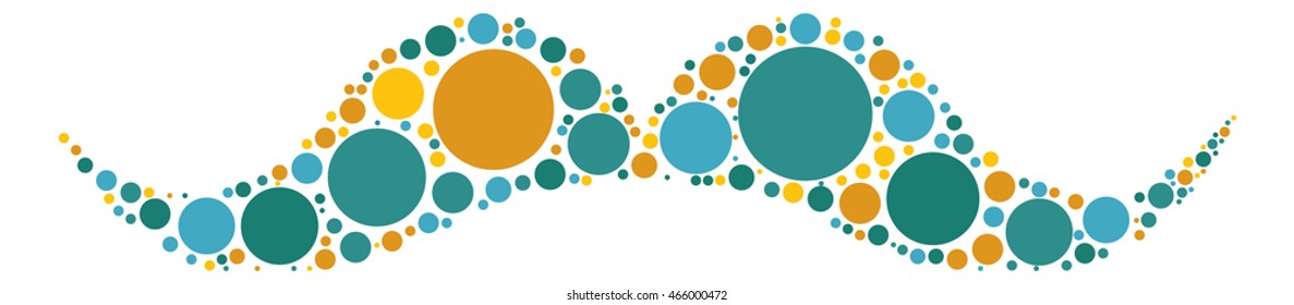 Moustache shape vector design by color point