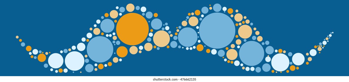 Moustache shape vector design by color point