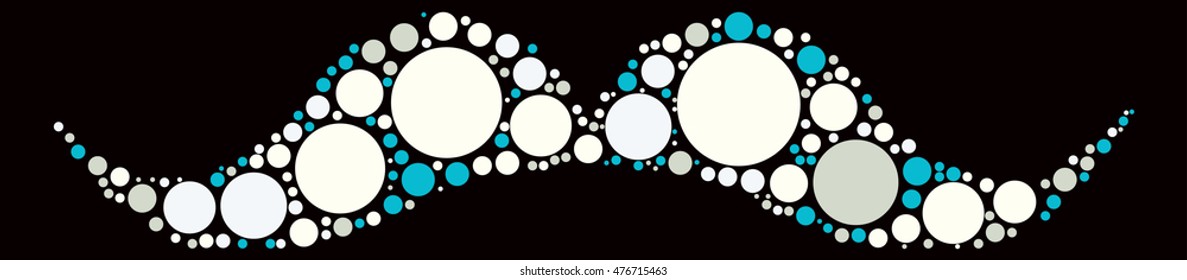 Moustache shape vector design by color point
