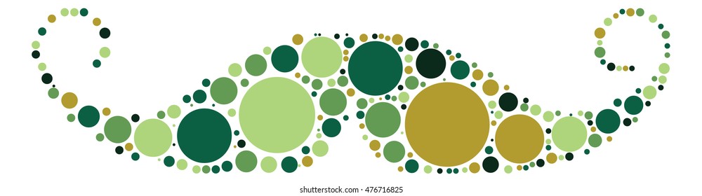 Moustache shape vector design by color point
