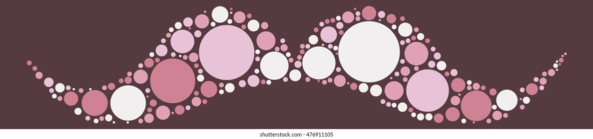 Moustache shape vector design by color point