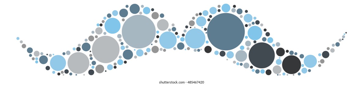 Moustache shape vector design by color point