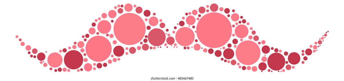 Moustache shape vector design by color point
