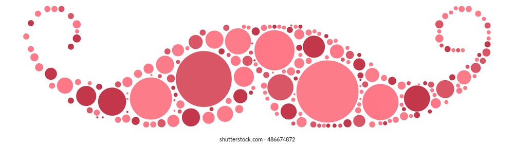 Moustache shape vector design by color point