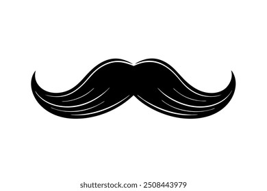 
Un icono de la ilustración de la silueta del bigote en el fondo blanco