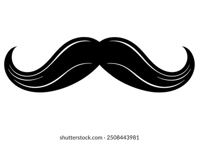 
Un icono de la ilustración de la silueta del bigote en el fondo blanco