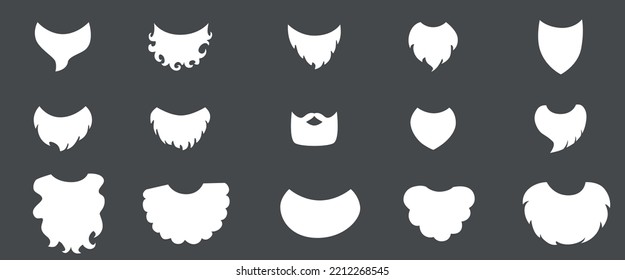 Moustache silhouette set. Vector stock illustration isolated on black chalkboard background for photo booth box, barber shop logo. EPS10