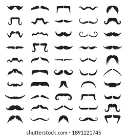 Moustache silhouettes. Barber shop pictures collection shaved gentlemen recent vector templates