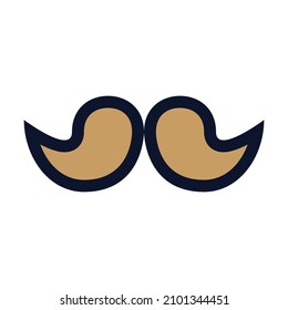 Mustache. Einfaches Vektorfarbsymbol.