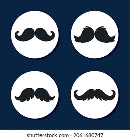 diseño de conjunto de iconos de estilos de bigote