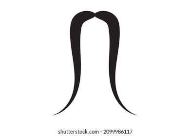 Moustache vector icon. Black retro style mustache. Shave barber vintage man face.