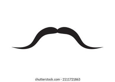 Moustache vector icon. Black retro style mustache. Shave barber vintage man face.