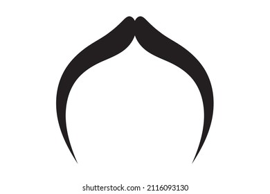 Moustache vector icon. Black retro style mustache. Shave barber vintage man face.