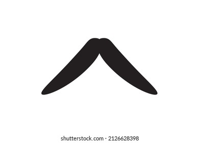 Icono vector bigote. bigote de estilo retro negro. Cara vintage de barbero sórdida.