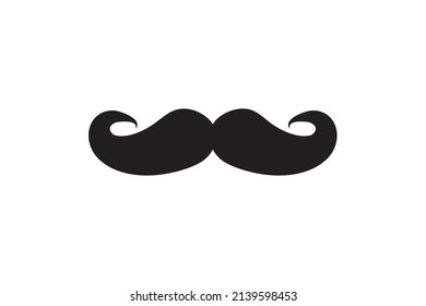 Moustache vector icon. Black retro style mustache. Shave barber vintage man face.