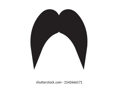 Moustache vector icon. Black retro style mustache. Shave barber vintage man face.
