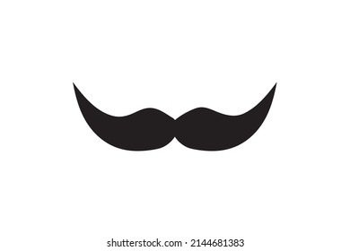 Moustache vector icon. Black retro style mustache. Shave barber vintage man face.