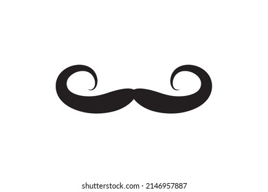 Moustache vector icon. Black retro style mustache. Shave barber vintage man face.