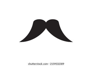 Moustache vector icon. Black retro style mustache. Shave barber vintage man face.