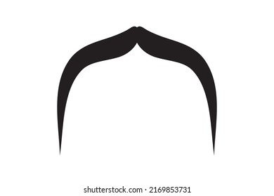 Moustache vector icon. Black retro style mustache. Shave barber vintage man face.