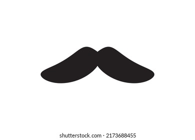 Moustache vector icon. Black retro style mustache. Shave barber vintage man face.