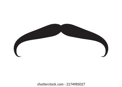Icono vector bigote. bigote de estilo retro negro. Cara vintage de barbero sórdida.