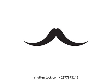 Icono vector bigote. bigote de estilo retro negro. Cara vintage de barbero sórdida.
