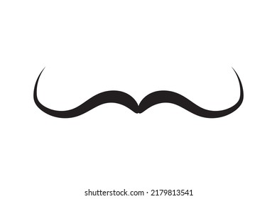 Icono vector bigote. bigote de estilo retro negro. Cara vintage de barbero sórdida.
