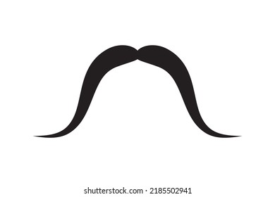 Moustache vector icon. Black retro style mustache. Shave barber vintage man face.