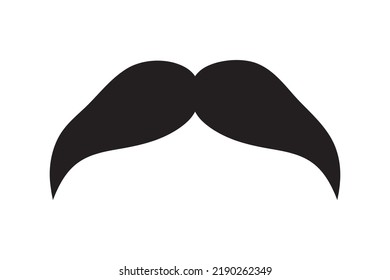 Moustache vector icon. Black retro style mustache. Shave barber vintage man face.