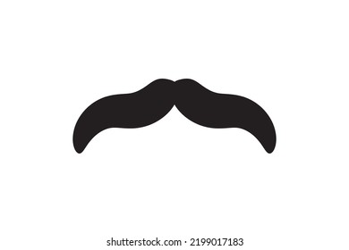 Moustache vector icon. Black retro style mustache. Shave barber vintage man face.