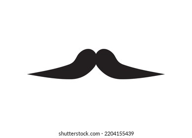 Moustache vector icon. Black retro style mustache. Shave barber vintage man face.